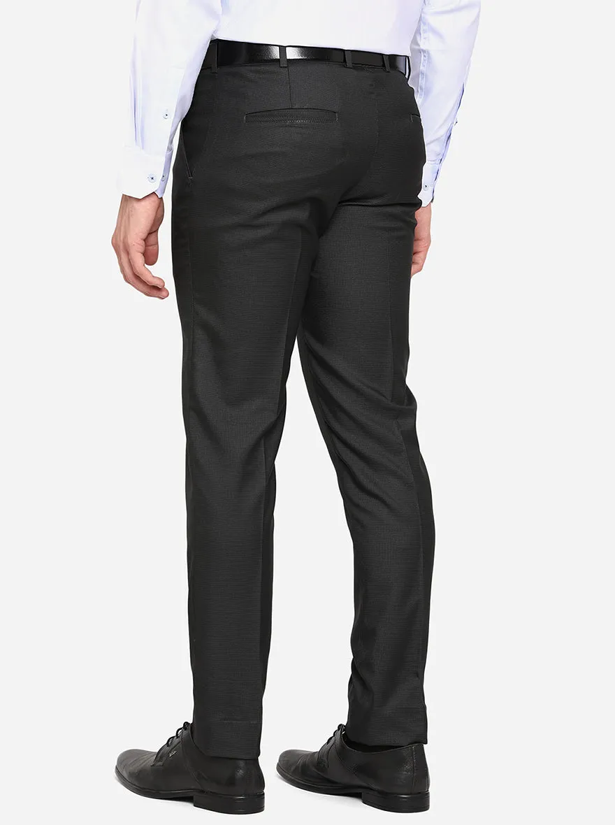 Dark Grey Solid Super Slim Fit Formal Trouser | Greenfibre