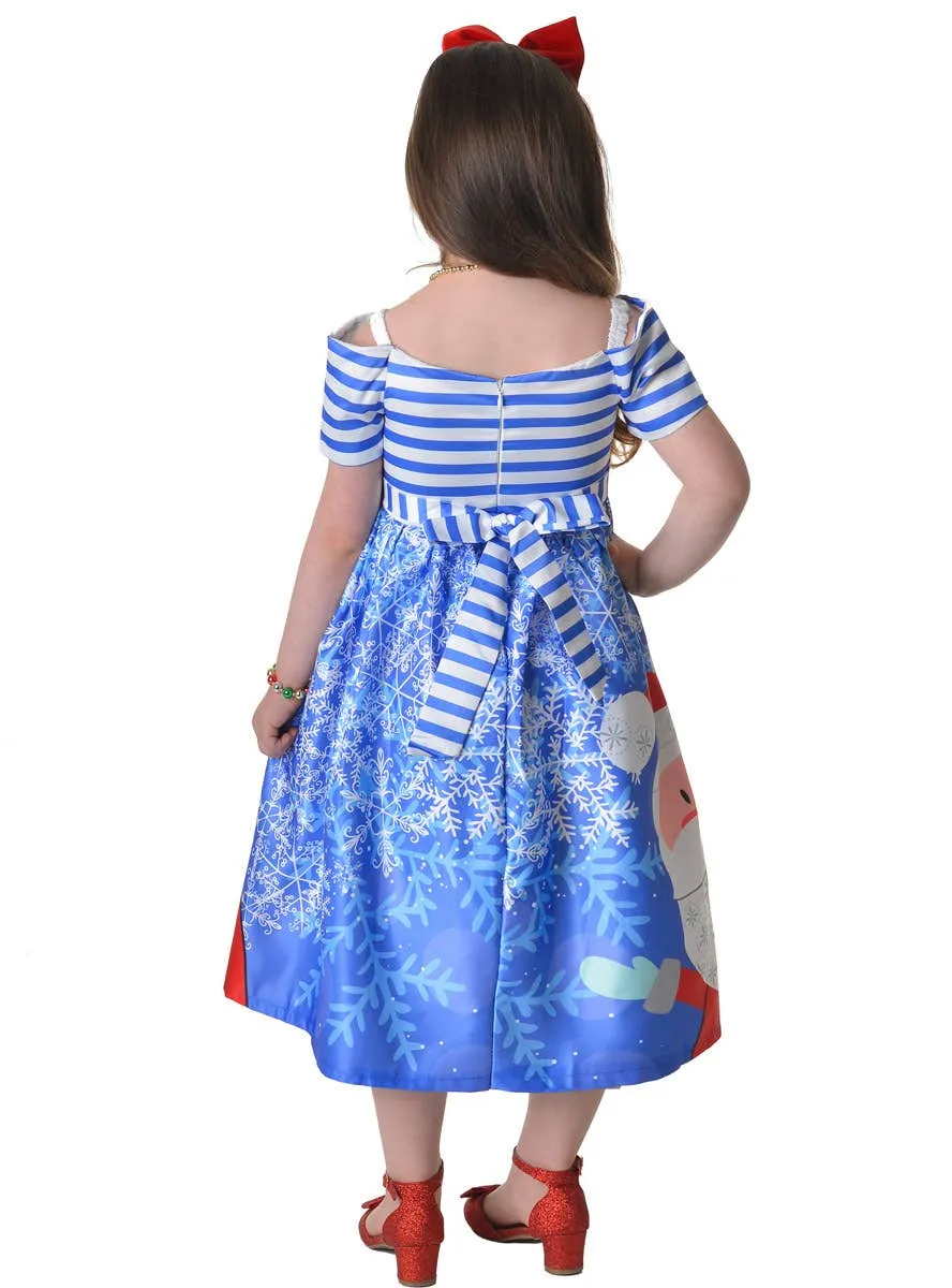 Deluxe Girls Blue Winter Christmas Dress