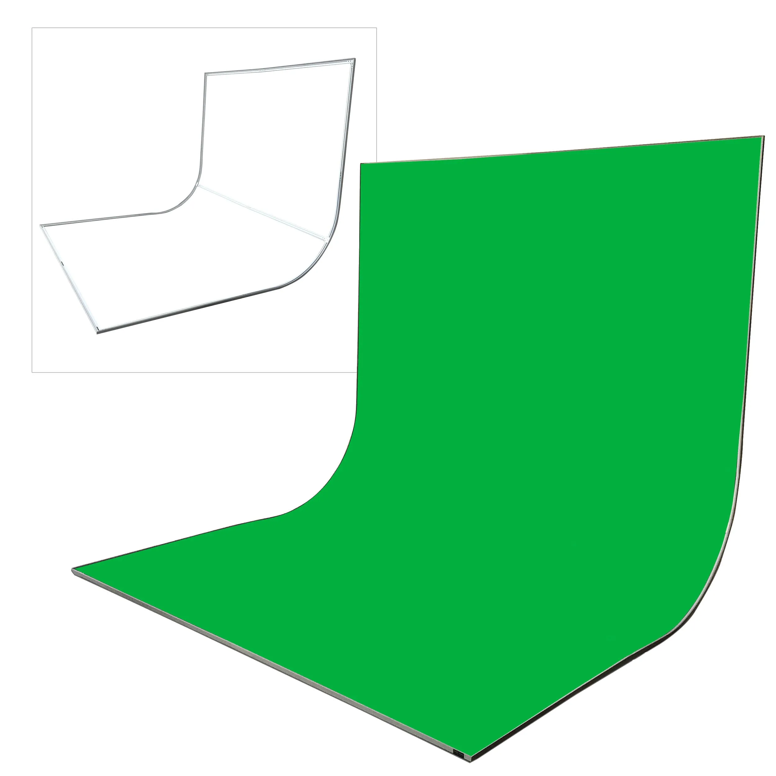 EasiFrame Curved Self-Supporting Portable Studio Infinity-Cove Cyclorama Background Kit V2 for Video and Photography - Chromakey Green