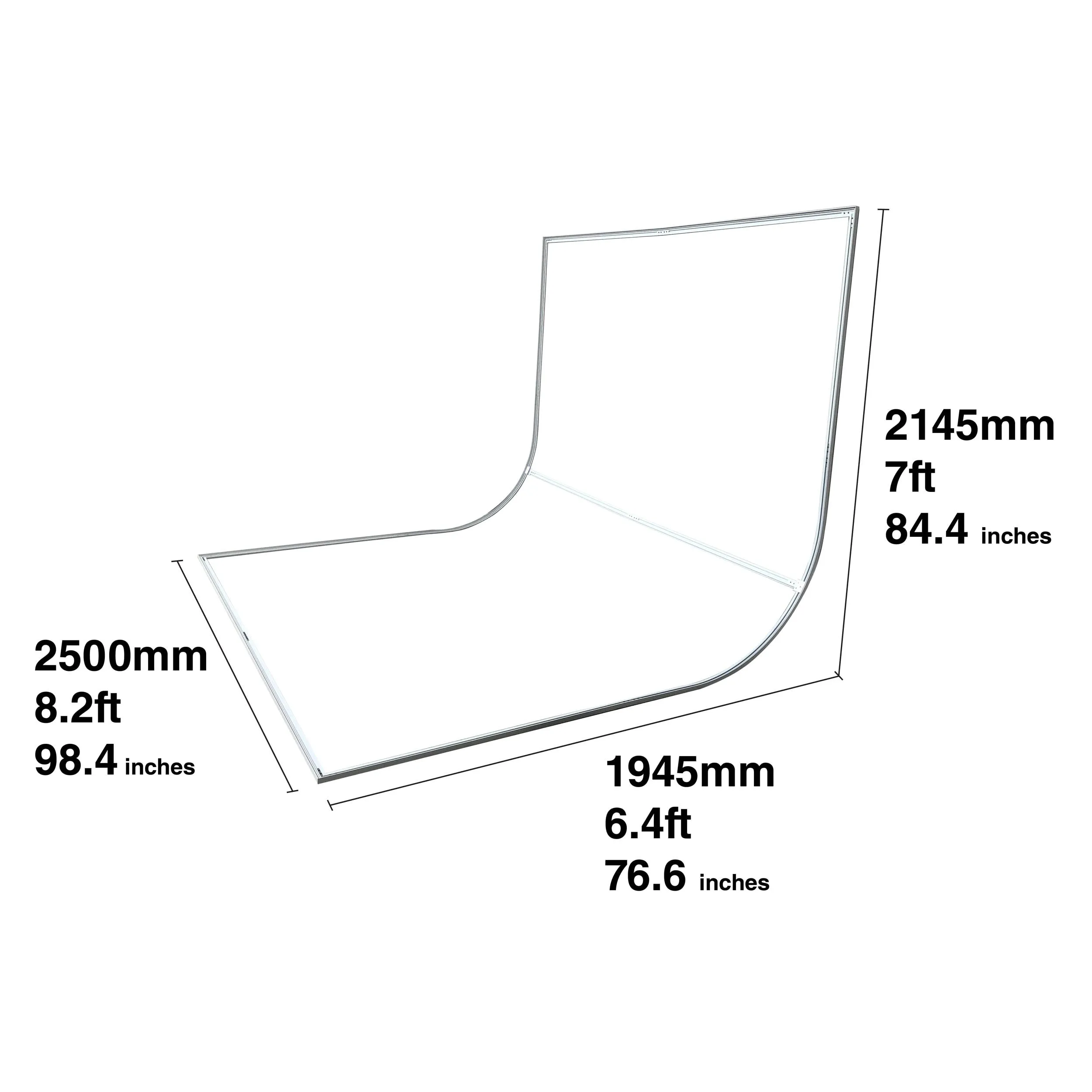 EasiFrame Curved Self-Supporting Portable Studio Infinity-Cove Cyclorama Background Kit V2 for Video and Photography - White