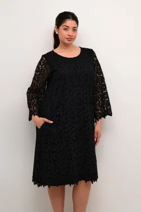 Kaffe Curve Emma Lace Dress in Black