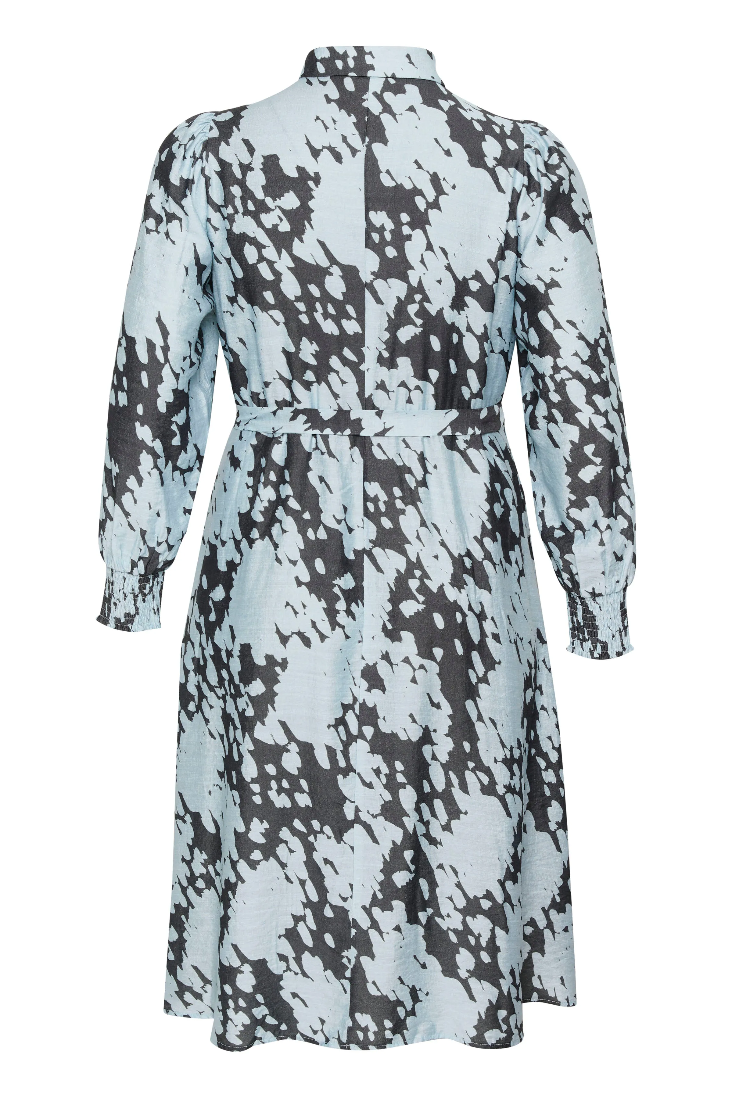 Kaffe Curve Luma Shirt Dress in Blue/Grey