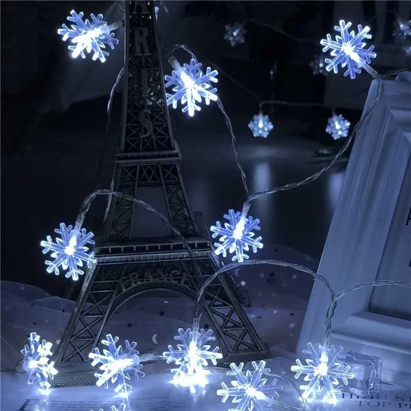 kkboxly 1pc Snowflake String Light, Can Be Extended, For Indoor And Holiday Wedding Parties, Christmas Trees, New Year's, And Decorationsecorations 10/20/40leds