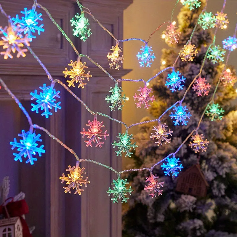 kkboxly 1pc Snowflake String Light, Can Be Extended, For Indoor And Holiday Wedding Parties, Christmas Trees, New Year's, And Decorationsecorations 10/20/40leds