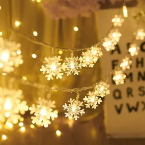 kkboxly 1pc Snowflake String Light, Can Be Extended, For Indoor And Holiday Wedding Parties, Christmas Trees, New Year's, And Decorationsecorations 10/20/40leds