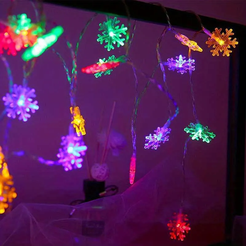 kkboxly 1pc Snowflake String Light, Can Be Extended, For Indoor And Holiday Wedding Parties, Christmas Trees, New Year's, And Decorationsecorations 10/20/40leds