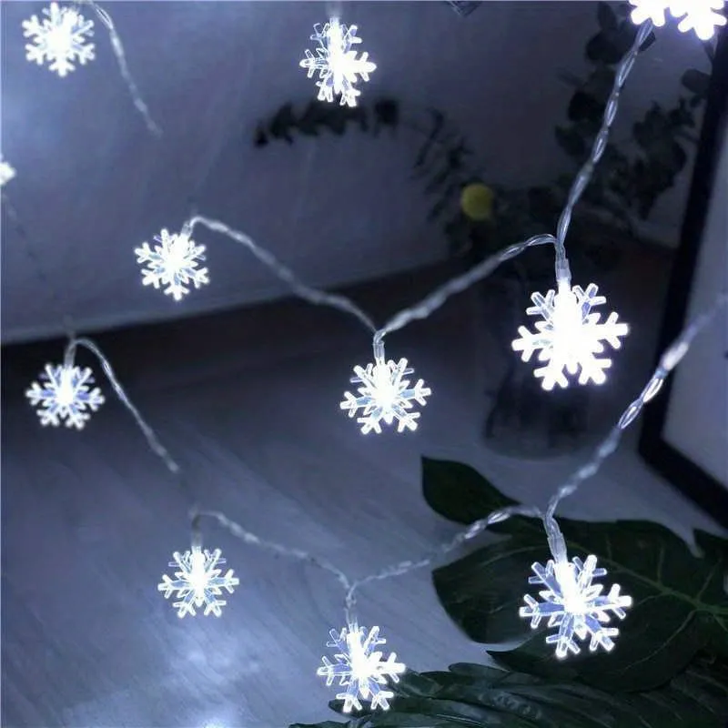 kkboxly 1pc Snowflake String Light, Can Be Extended, For Indoor And Holiday Wedding Parties, Christmas Trees, New Year's, And Decorationsecorations 10/20/40leds