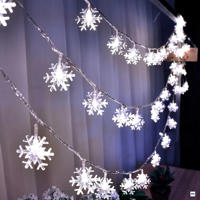 kkboxly 1pc Snowflake String Light, Can Be Extended, For Indoor And Holiday Wedding Parties, Christmas Trees, New Year's, And Decorationsecorations 10/20/40leds