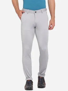 Light Grey Solid Slim Fit Club Wear Trouser | JB Studio