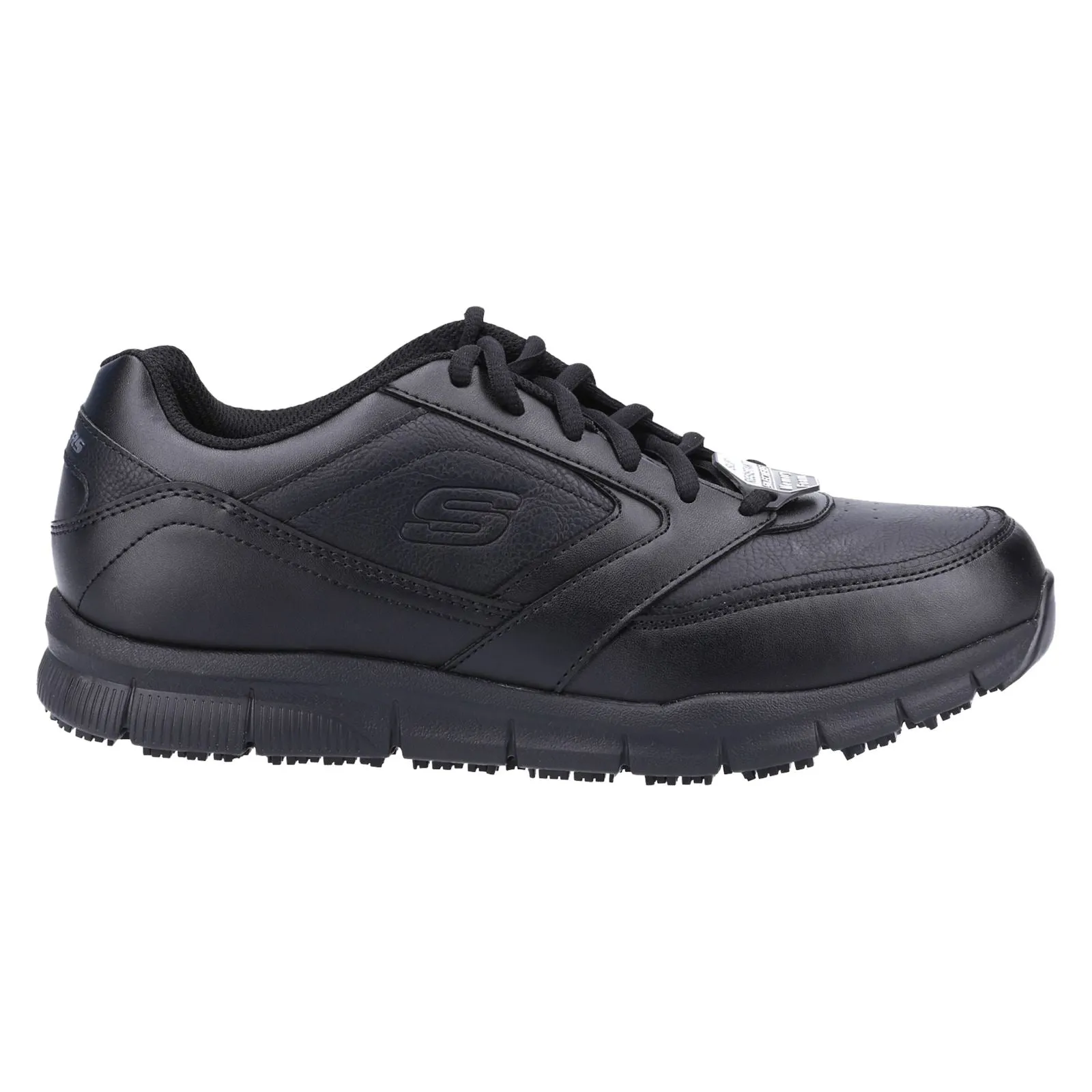 Men's Wide Fit Skechers 77156EC Nampa Occupational Sneakers - Black