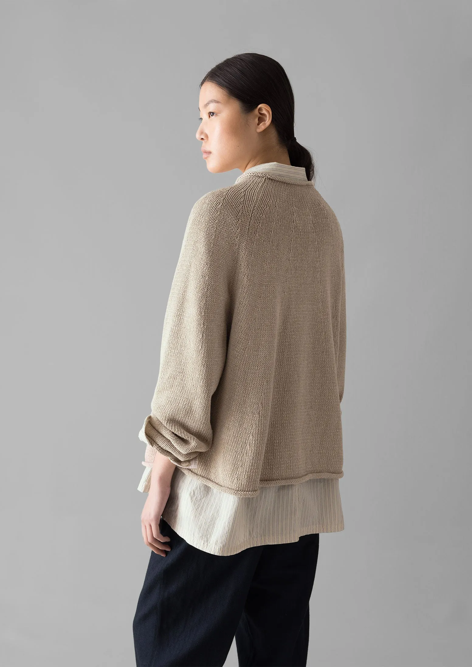 Organic Cotton Linen Easy Sweater | Parchment