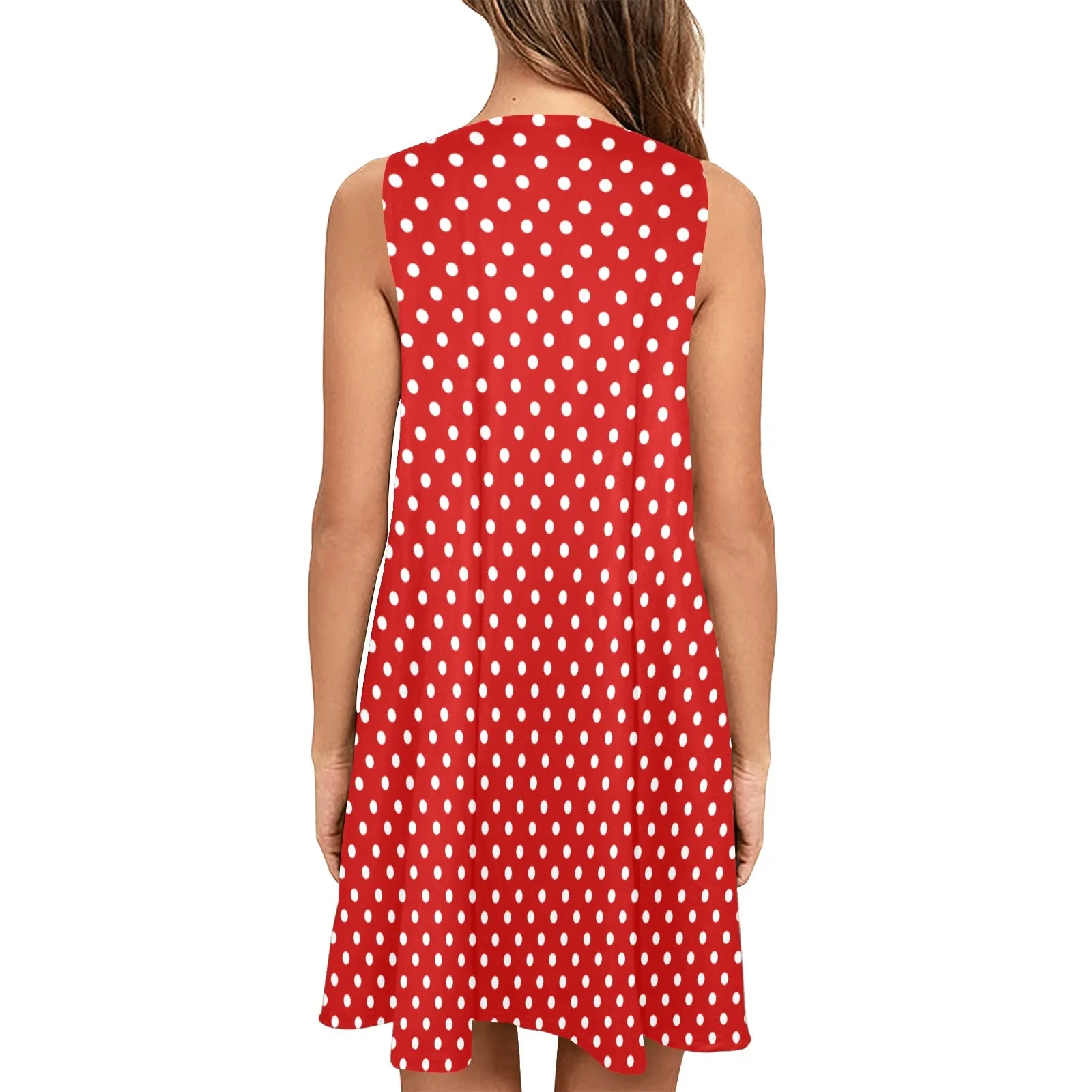 Red Dot Women's Sleeveless A-Line Pocket Dress (D57)