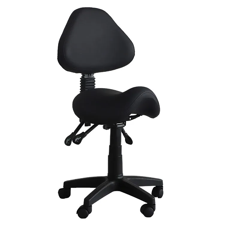 Saddle Shape Stool with Back Support and Tilt-able Seat