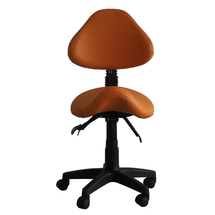 Saddle Shape Stool with Back Support and Tilt-able Seat