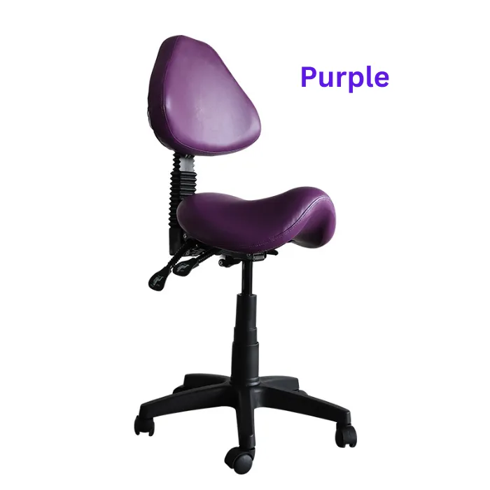 Saddle Shape Stool with Back Support and Tilt-able Seat