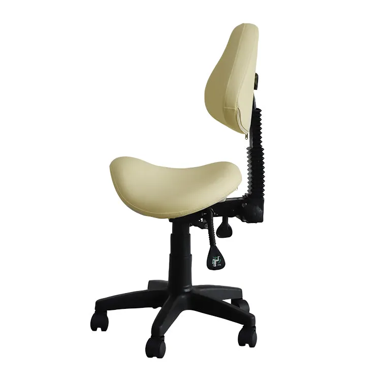 Saddle Shape Stool with Back Support and Tilt-able Seat