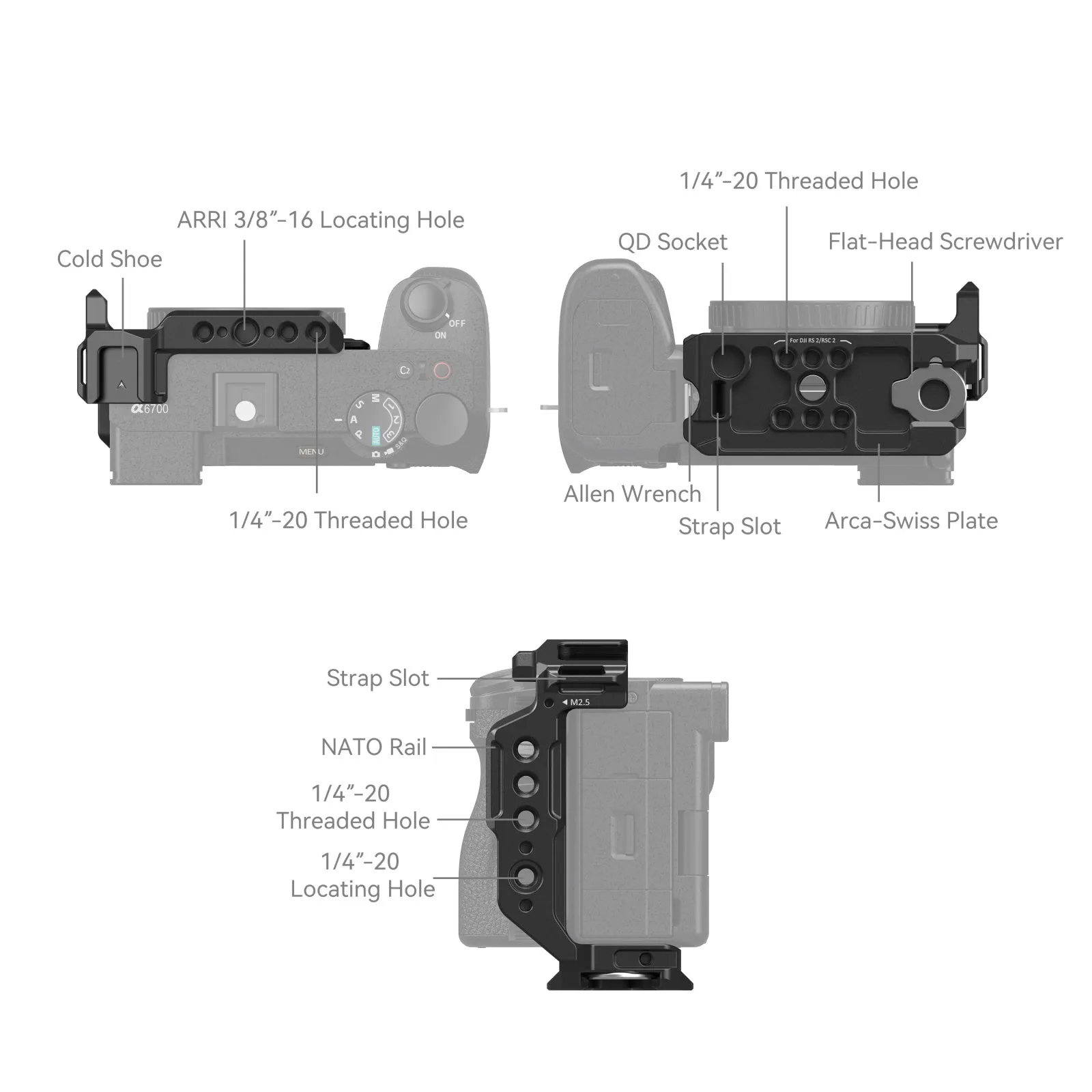 SmallRig Half Cage for Sony Alpha 6700 / 6600 / 6500 / 6400 4337