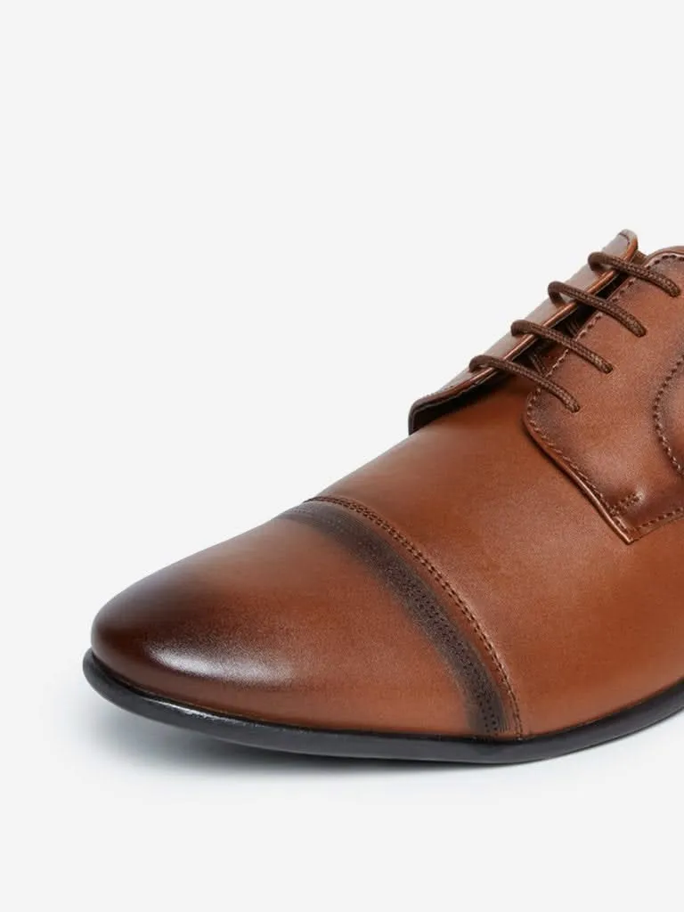 SOLEPLAY Tan Faux Leather Brogues