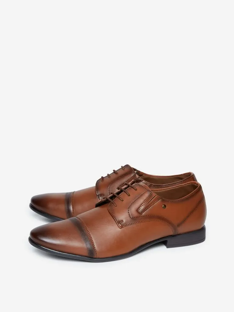 SOLEPLAY Tan Faux Leather Brogues