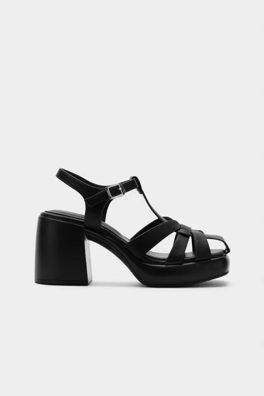 STRAPPY PLATFORM CHUNKY HEEL SANDAL