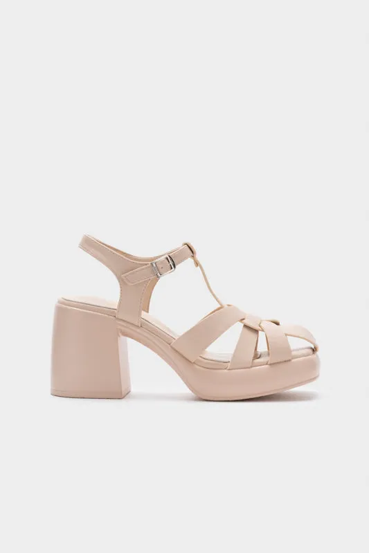 STRAPPY PLATFORM CHUNKY HEEL SANDAL