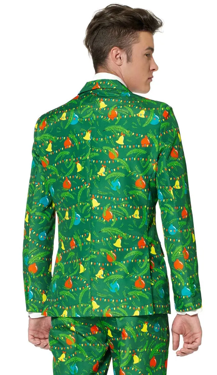 Suitmeister Green Christmas Tree Print Mens Novelty Suit