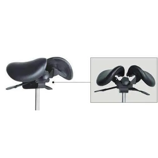 USA Patented Twin Tiltable Saddle Stool with Adjustable Seat Width and Center Gap [GENUINE LEATHER]