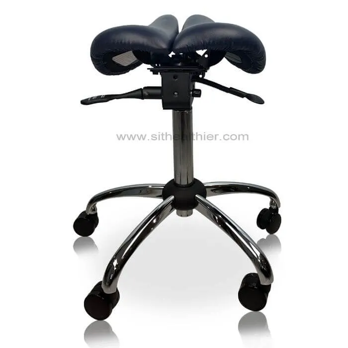 USA Patented Twin Tiltable Saddle Stool with Adjustable Seat Width and Center Gap