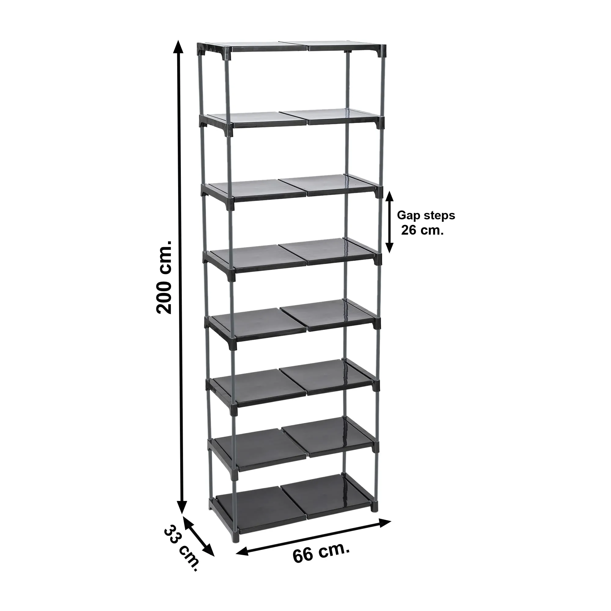 YMRR® Collapsible Shoe Stand 8 Layer Racks for Storage Multipurpose Shelf for Shoes, Books, Clothes & Kitchen